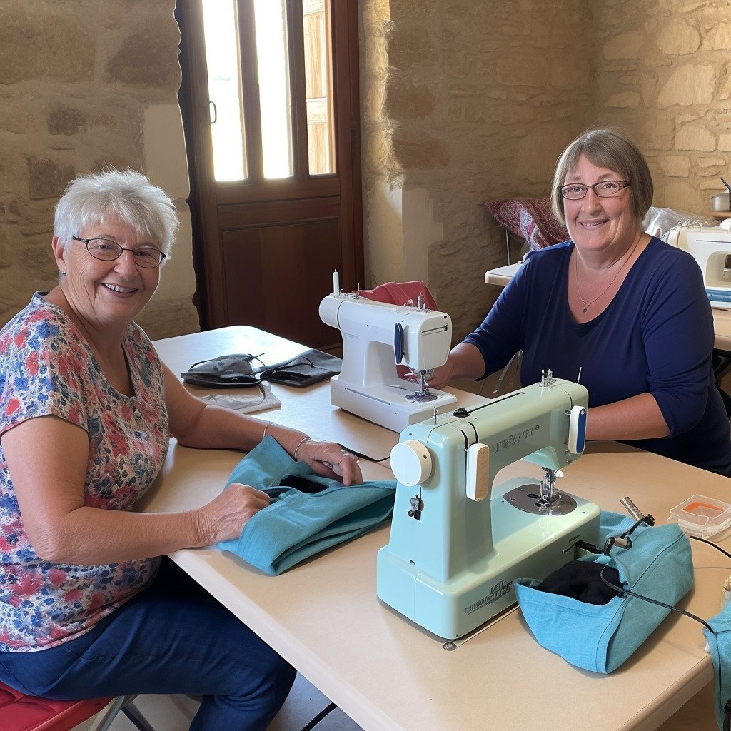 **a few happy women using sewing machines in France in 2023 --upbeta --v 5** - Image #4