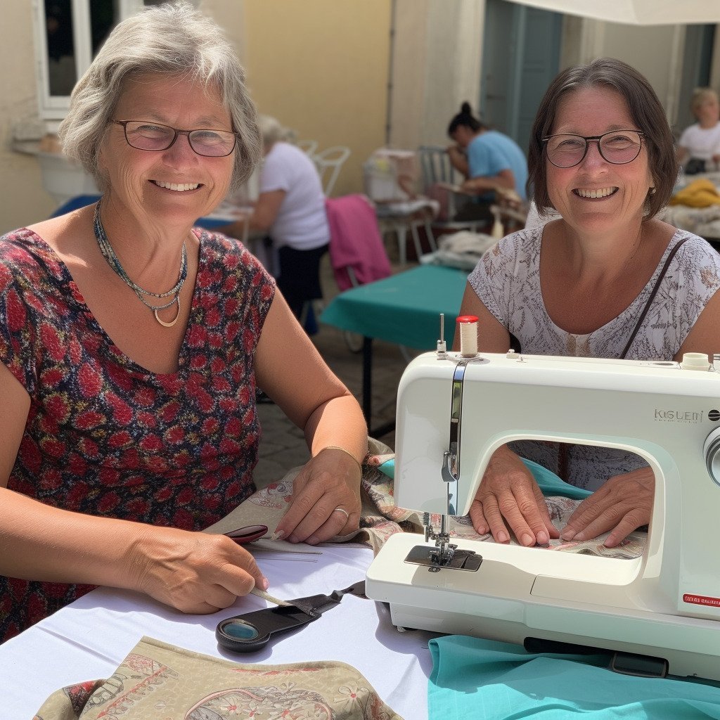 **a few happy women using sewing machines in France in 2023 --upbeta --v 5** - Image #3