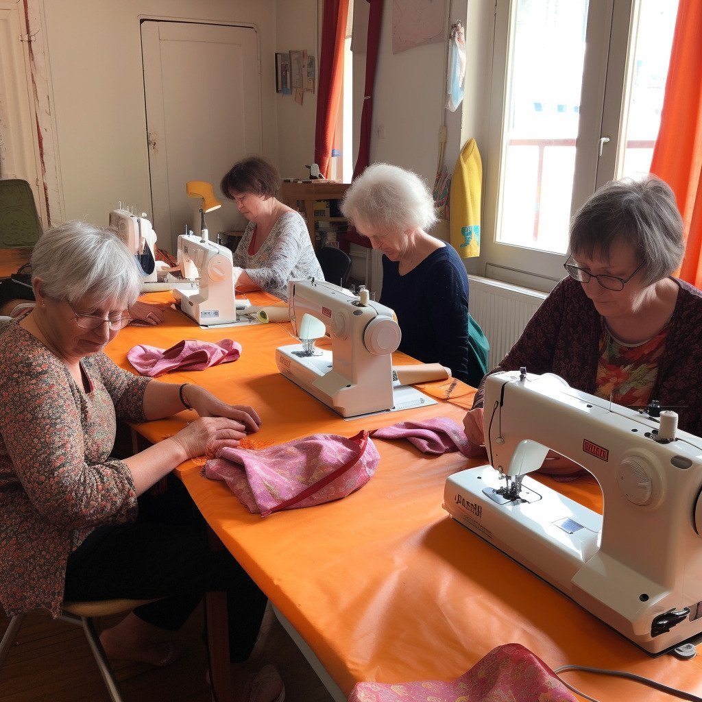 **a few happy women using sewing machines in France in 2023 --upbeta --v 5** - Image #4