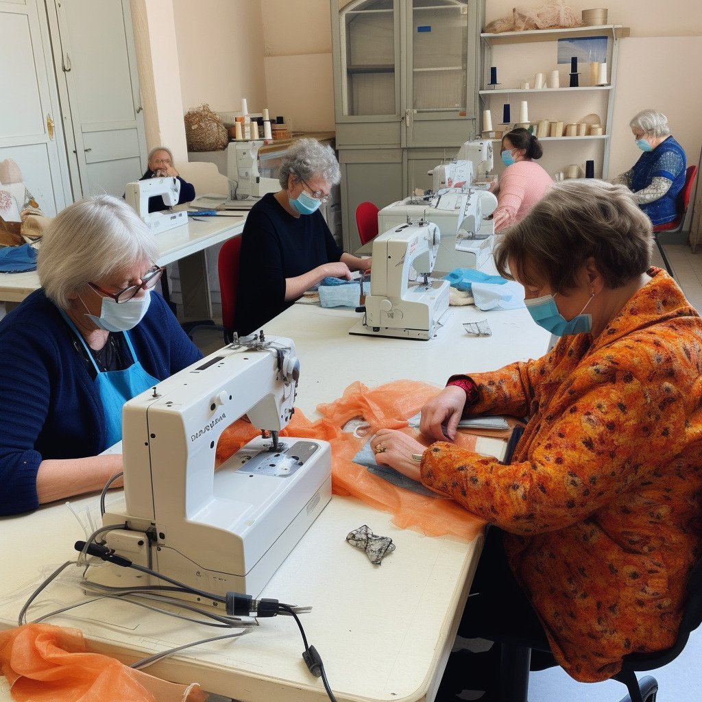 **a few happy women using sewing machines in France in 2023 --upbeta --v 5** - Image #2