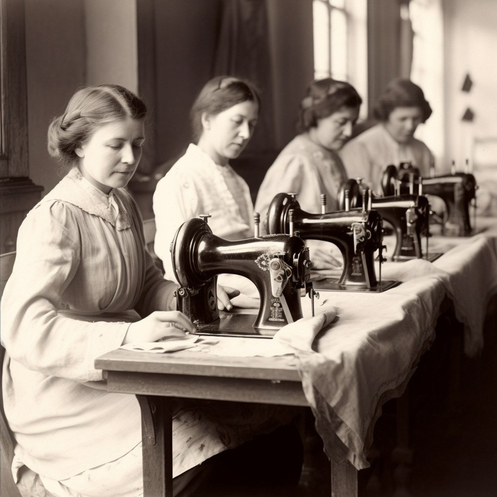 **a few happy women using sewing machines in France in 2023 --upbeta --v 5** - Image #3