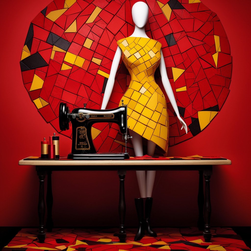 **Fashion style and a sewing machine. Red, yellow, black --v 5.1** - Image #3