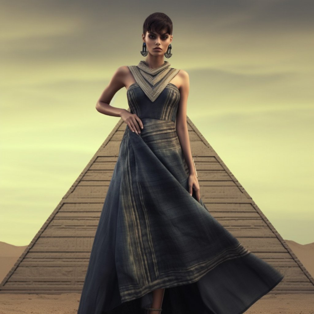 **ancient egypt fashion style with a pyramid --v 5.1** - Image #4