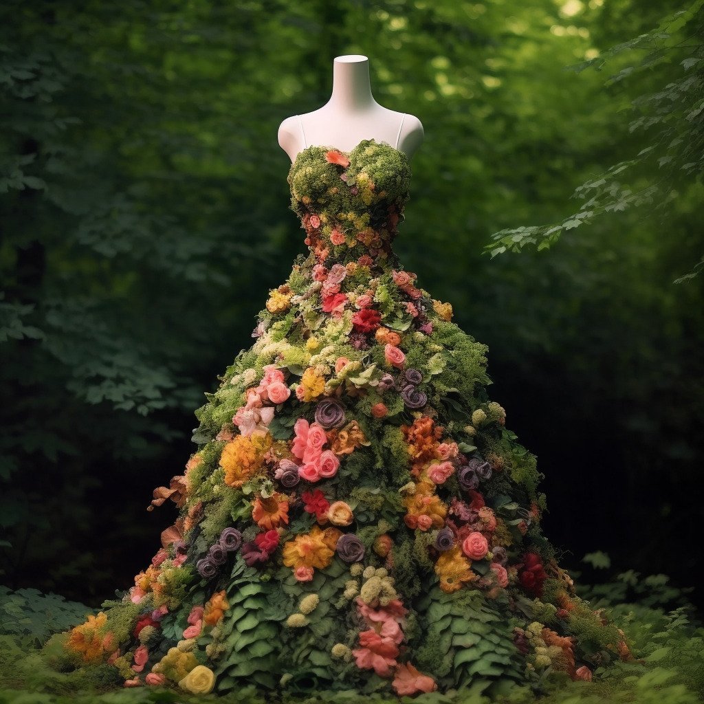 **a spring dress made of flowers in a blossom forest --repeat 10 --v 5.1** - Image #3