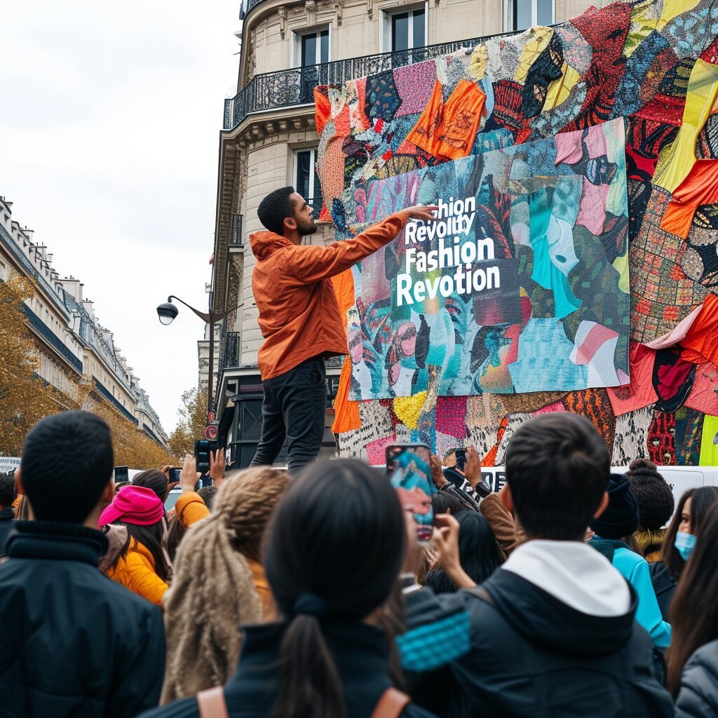 **Avec l’essor de la technologie numérique et des médias sociaux, l’activisme textile a pris de nouvelles formes et a touché un public plus large. Un exemple notable est la campagne " Fashion Revolution ", qui utilise la mode comme outil pour promouvoir la durabilité et les pratiques de production éthiques. La campagne encourage les consommateurs à interroger les marques sur leurs chaînes d'approvisionnement, à exiger de la transparence et à soutenir des choix de mode durables. --v 6.0** - Image #2