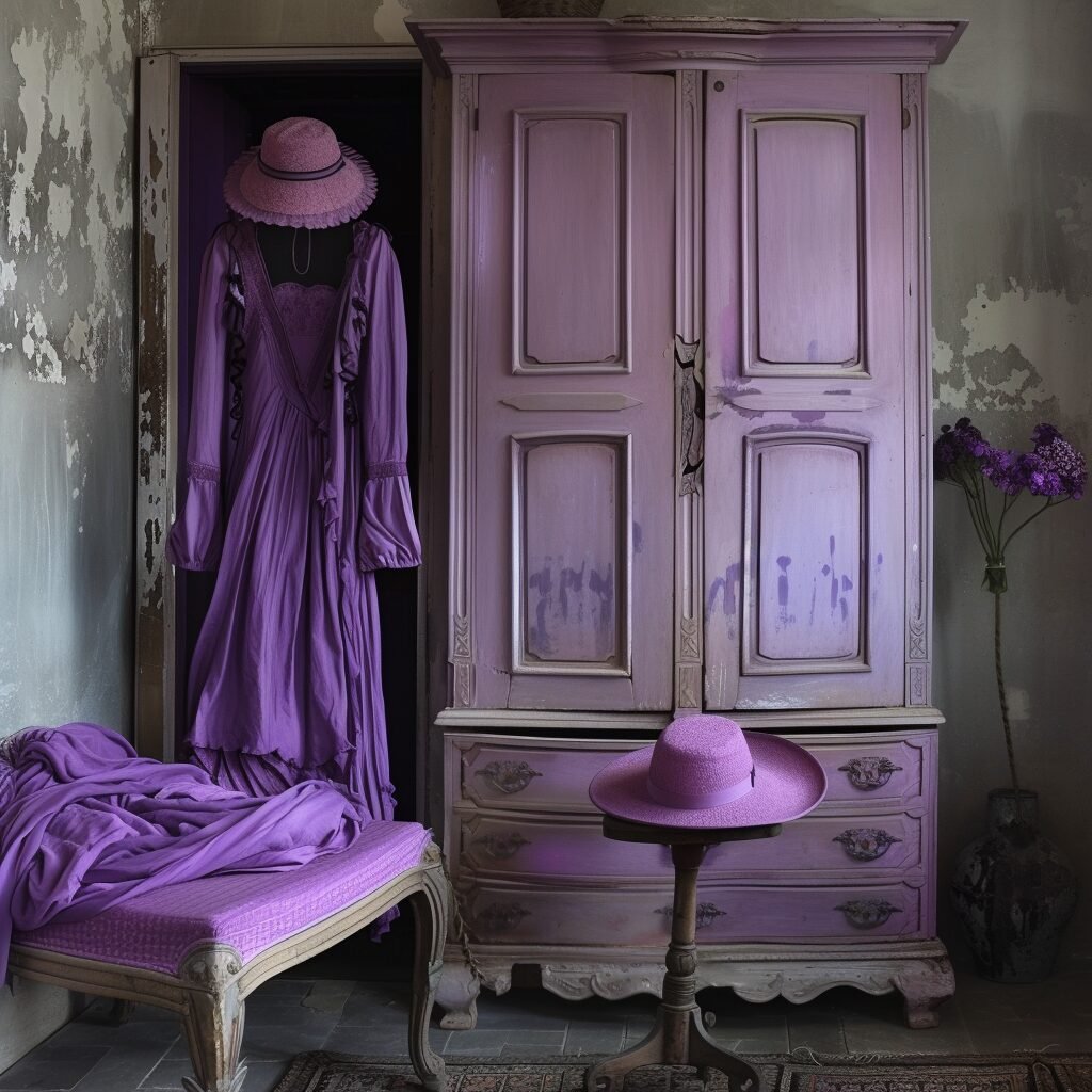 **a beautiful wardrobe and a woman. violet --v 6.0** - Image #3