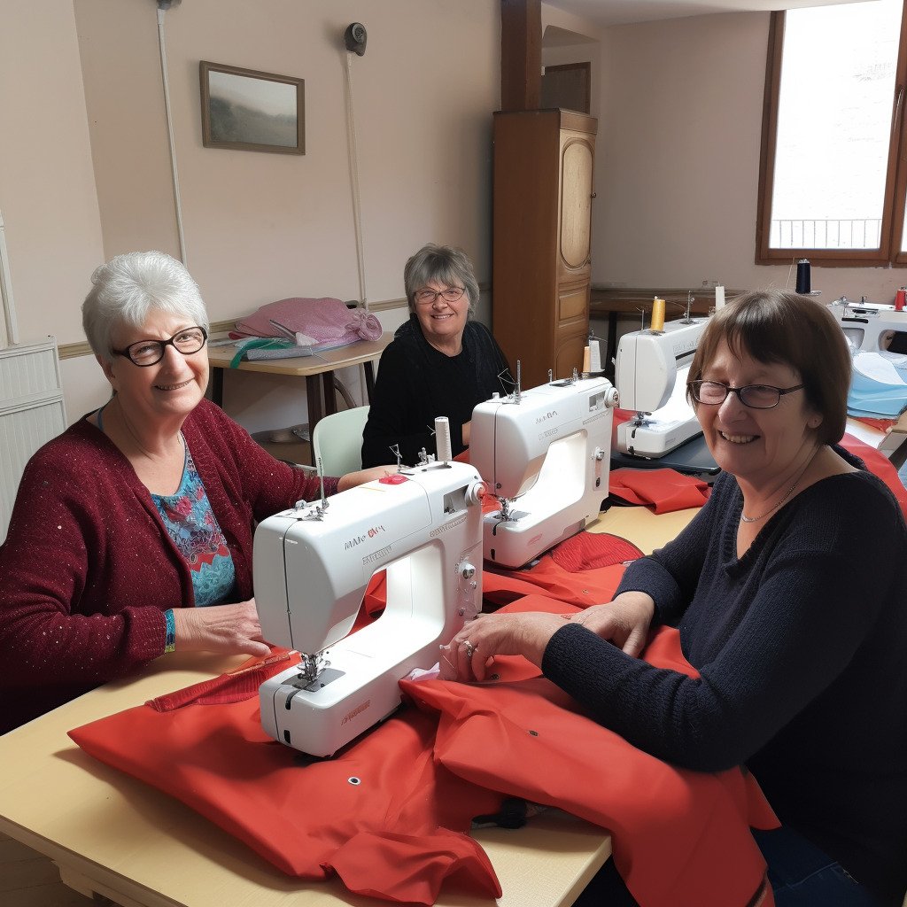 **a few happy women using sewing machines in France in 2023 --upbeta --v 5** - Image #4
