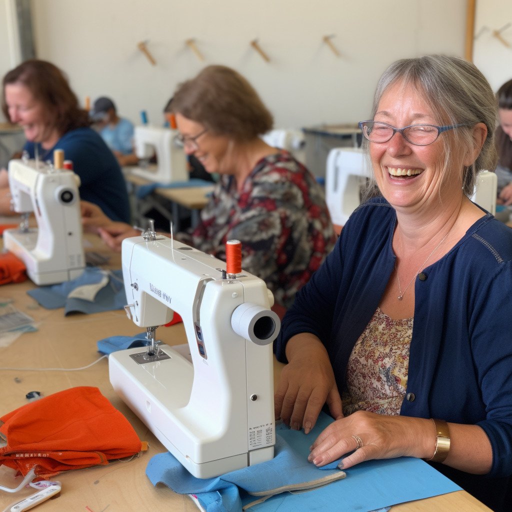 **a few happy women using sewing machines in France in 2023 --upbeta --v 5** - Image #1