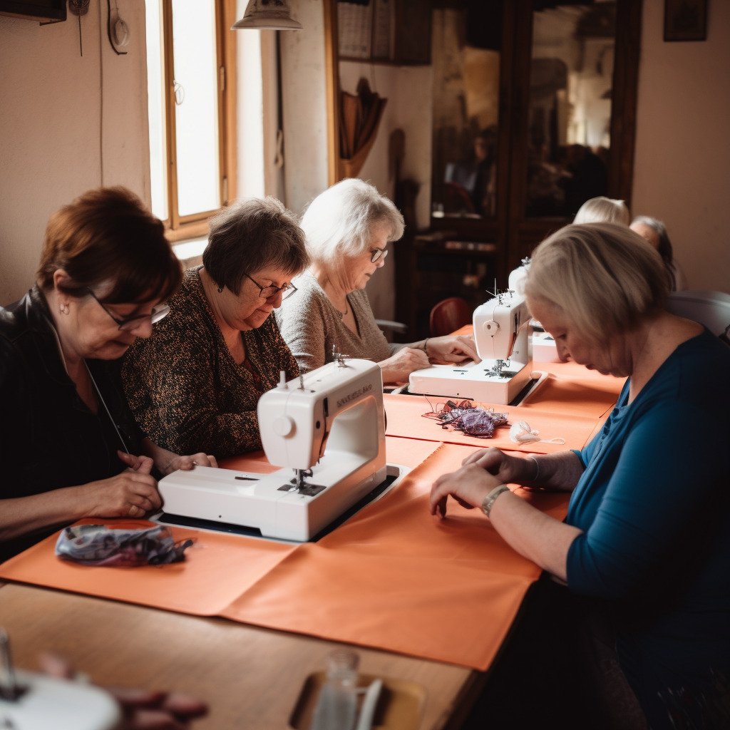 **a few happy women using sewing machines in France in 2023 --upbeta --v 5** - Image #3