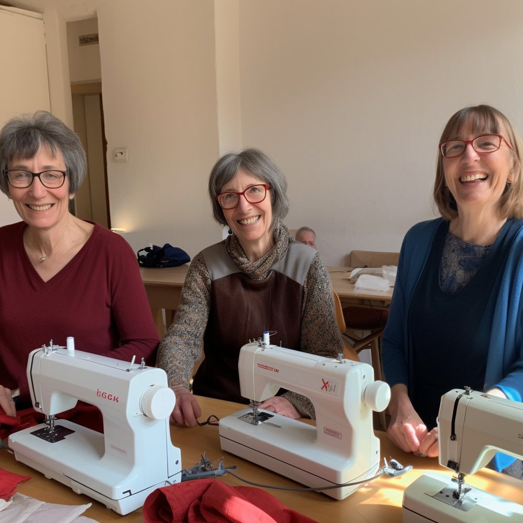 **a few happy women using sewing machines in France in 2023 --upbeta --v 5** - Image #2