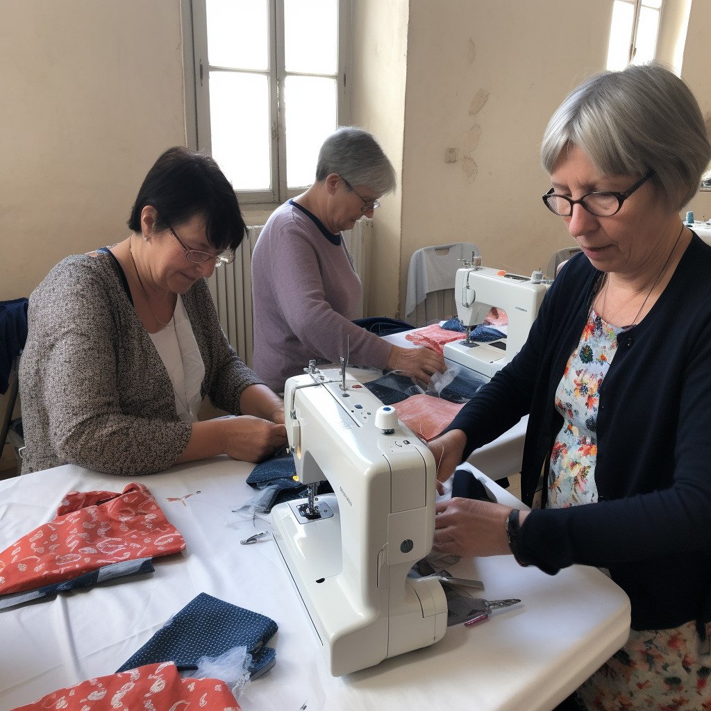 **a few happy women using sewing machines in France in 2023 --upbeta --v 5** - Image #3