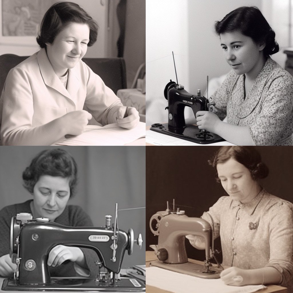 **a few happy women using sewing machines in France in 2023 --upbeta --v 5** - Image #1