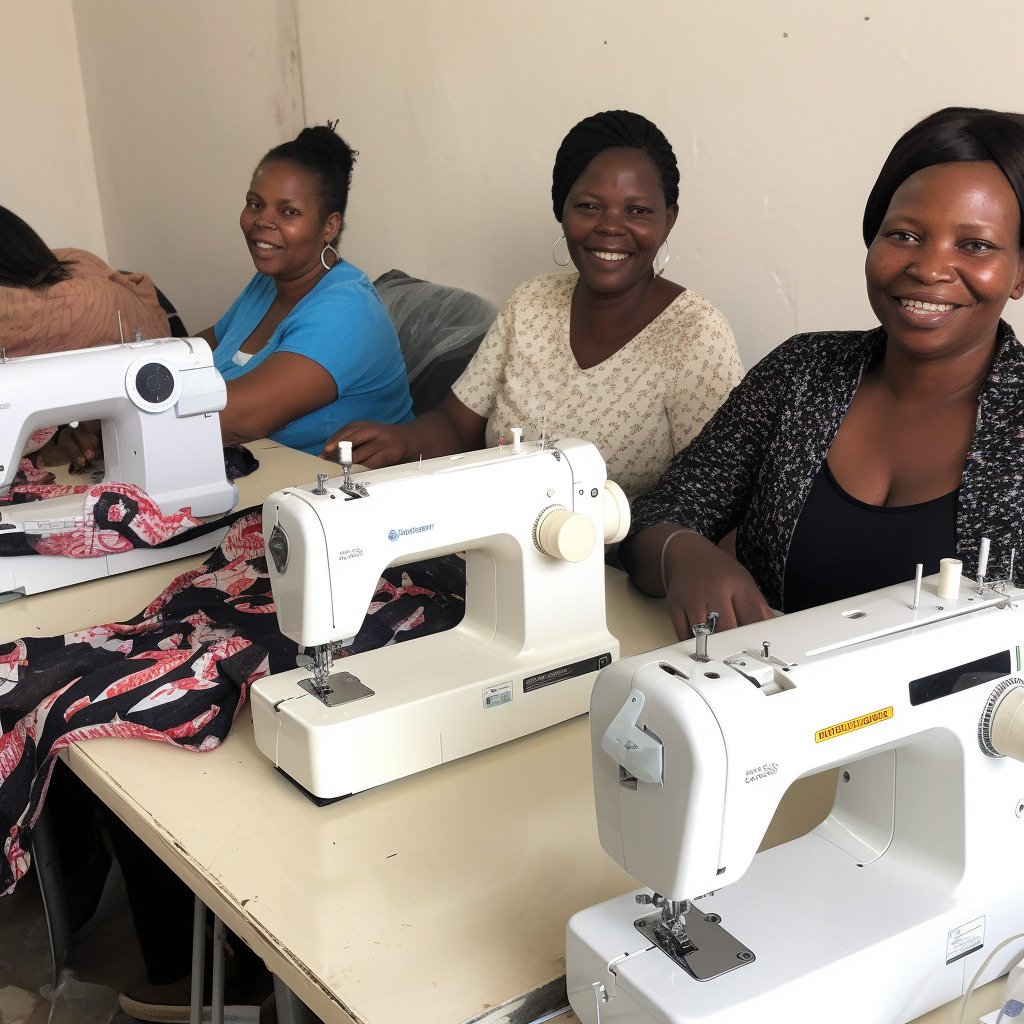 **a few happy women using sewing machines in France in 2023 --upbeta --v 5** - Image #2