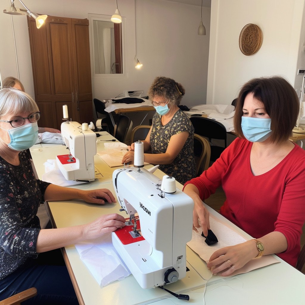 **a few happy women using sewing machines in France in 2023 --upbeta --v 5** - Image #4