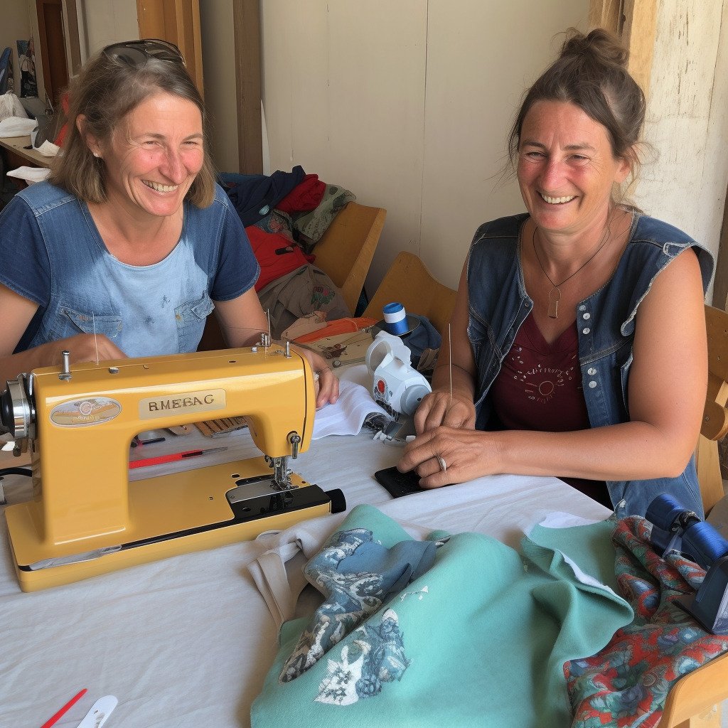 **a few happy women using sewing machines in France in 2023 --upbeta --v 5** - Image #2