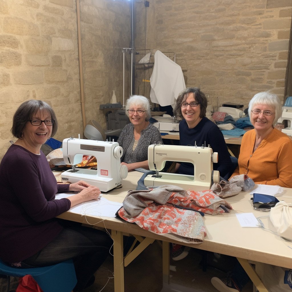 **a few happy women using sewing machines in France in 2023 --upbeta --v 5** - Image #4