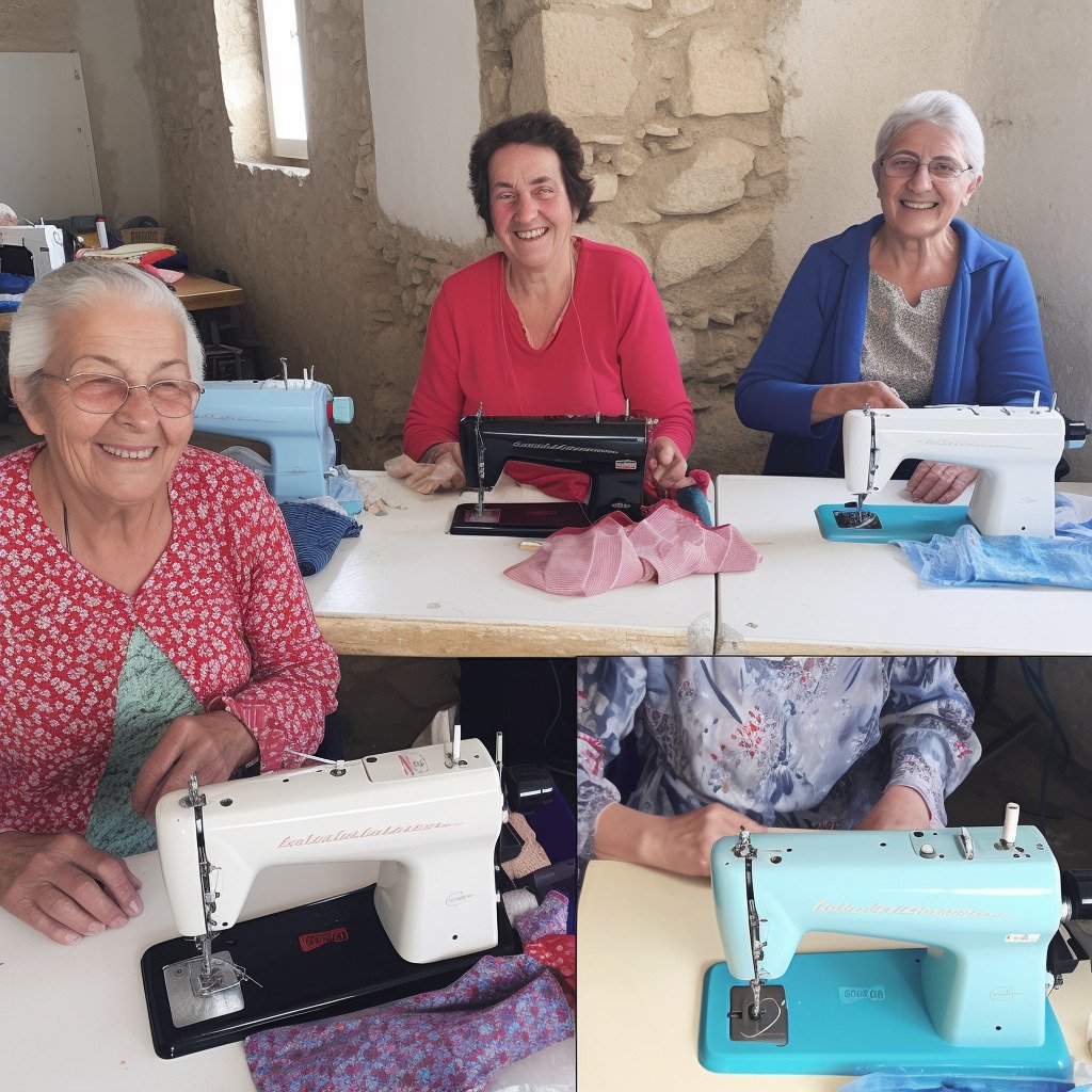 **a few happy women using sewing machines in France in 2023 --upbeta --v 5** - Image #3