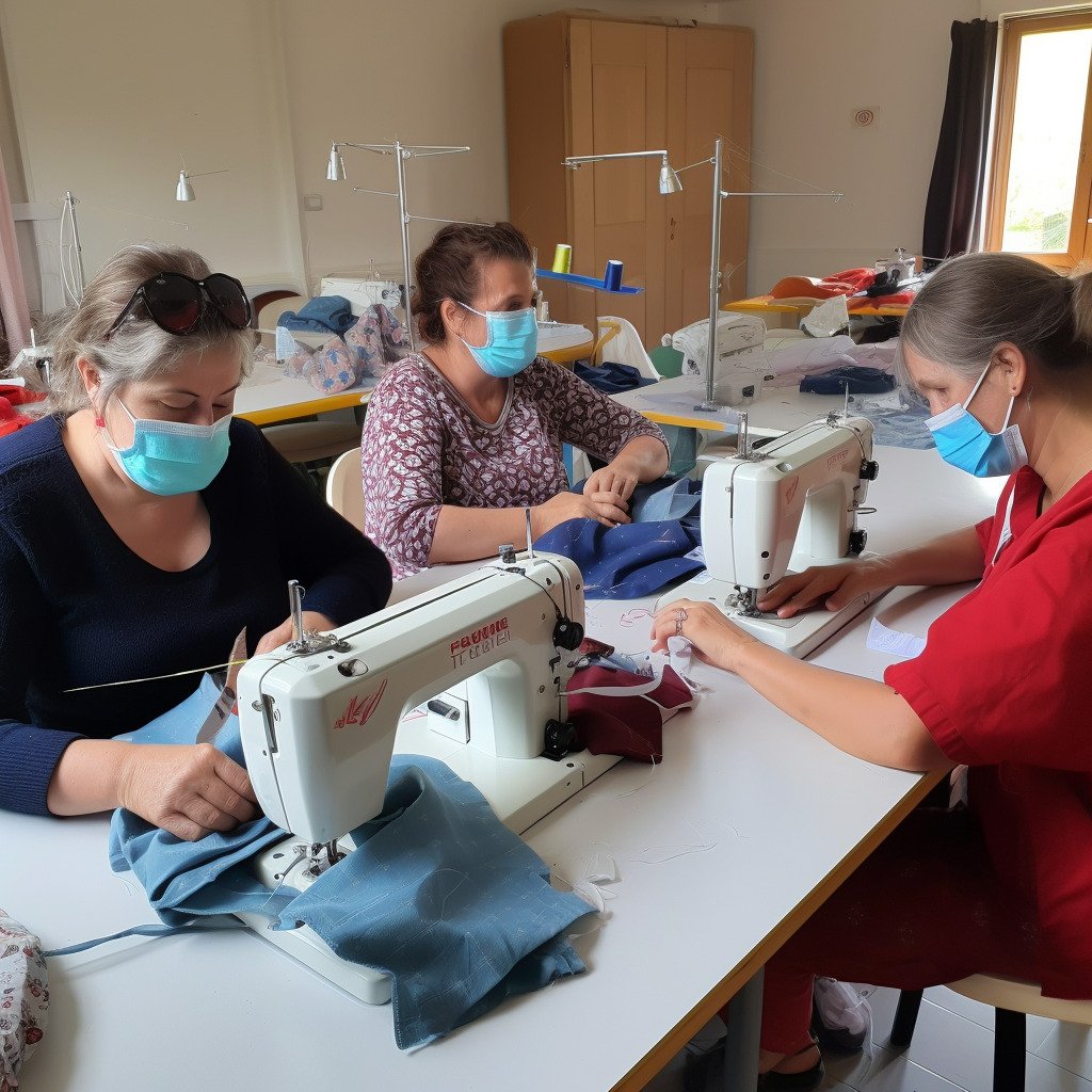 **a few happy women using sewing machines in France in 2023 --upbeta --v 5** - Image #2
